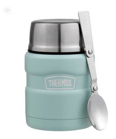 THERMOS - 470ML -  POWDER BLUE -  STAINLESS STEEL KING VACUUM   FOOD JAR WITH SPOON