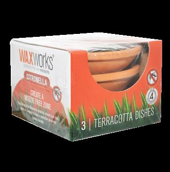 CITRONELLA TERRACOTTA DISH  CANDLES  - 3 PACK