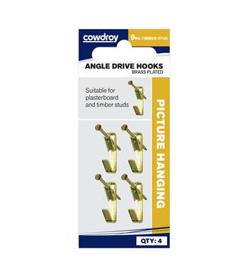 ANGLE DRIVE HOOKS - 9kg - 4 PACK - COWDROY
