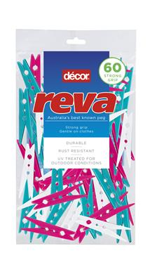 PEGS -  CLOTHES - 60 PACK  - RIVA - DECOR