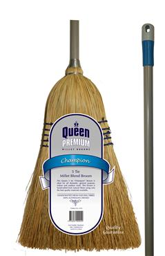 BROOM - STRAW (MILLET) - 5 TIE - QUEEN