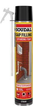 EXPANDING FOAM - GAP FILLER  -  750ml -  CHAMPAGNE - SOUDAL