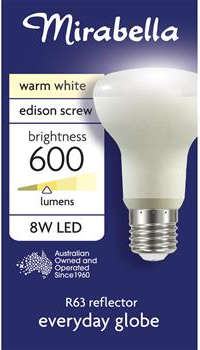 REFLECTOR GLOBE - R63 - 8W - ES - WARM WHITE - LED