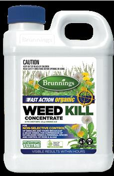 WEEDKILLER  - ORGANIC FAST ACTION CONCENTRATE - 1 Litre - BRUNNINGS