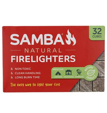 FIRELIGHTERS  - 32 PACK - WOODEN - SAMBA