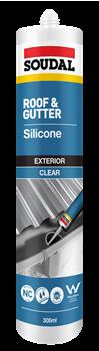 ROOF & GUTTER - SILICONE SEALANT 300ml - CLEAR - SOUDAL