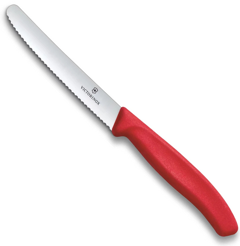 KNIFE - TOMATO & STEAK 11CM -NEW RED - VICTORINOX