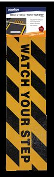 ANTI SLIP TAPE - WATCH YOUR STEP - 500mm x 150mm  - COWDROY