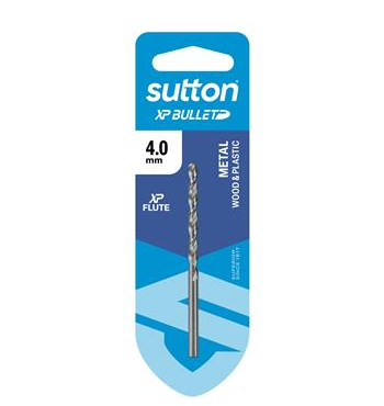 4mm DRILL BIT - XP BULLET  -  METRIC   HSS - SUTTON