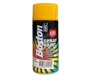 SPRAY PAINT - GLOSS GOLDEN YELLOW AEROSOL - 250G - BOSTON