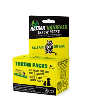 RATSAK - NATURAL THROW PACKS - 5x20g  - 100g