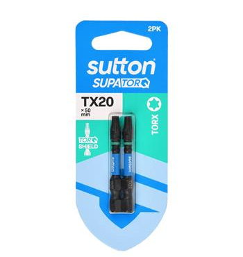 DRIVER BIT - TX20 x 50mm - SUPATORQ - 2 PK - SUTTON