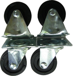 CASTOR WHEEL SET - 4 x 30mm  WHEELS - SWIVEL - BLACK RUBBER