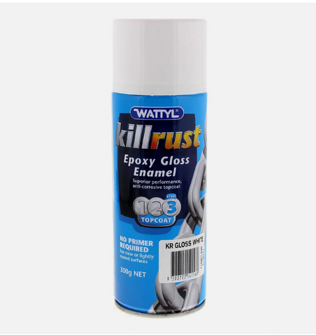 KILLRUST - GLOSS WHITE EPOXY GLOSS ENAMEL  - 300gms - WATTYL
