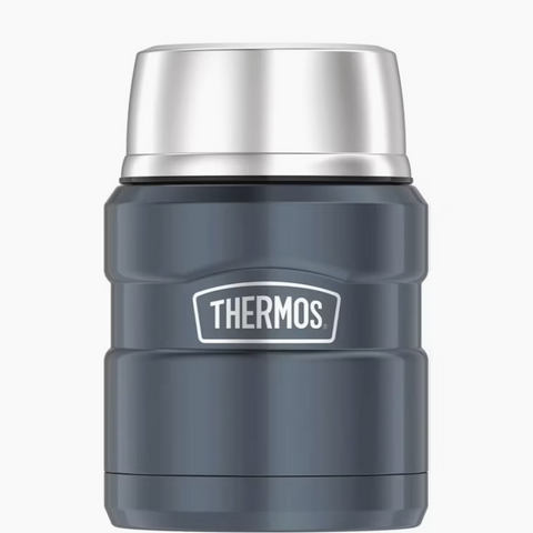 THERMOS - 470ml -  STAINLESS STEEL KING VACUUM FOOD JAR - SLATE - WITH SPOON