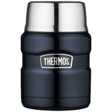 THERMOS - 470ml -  STAINLESS STEEL KING VACUUM FOOD JAR - MIDNIGHT BLUE - WITH SPOON