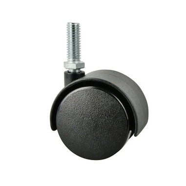 CASTOR WHEELS - 4 PACK HOODED  3/8"THREAD  X 1" HOOD - 50MM - 4 PACK - BLACK