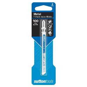 JIGSAW BLADES - T-SHANK -  METAL - 100 x 8.5T HSS - 2 PACK
