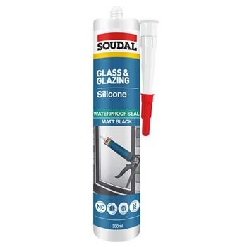 GLASS & GLAZING SILICONE - MATT BLACK - 300ml - SOUDAL