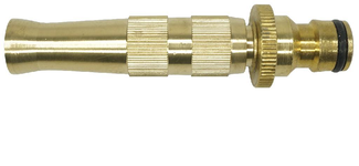 HOSE NOZZLE - ADJUSTABLE - BRASS - SNAP ON - 12MM