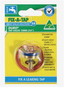 TAP WASHER SET - 19mm - GARDEN TAP SIZE - DURO - FIX-A-TAP