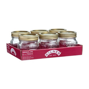 GLASS PRESERVING JAR SET - SCREW TOP  - 250ml - KILNER - SET OF 6