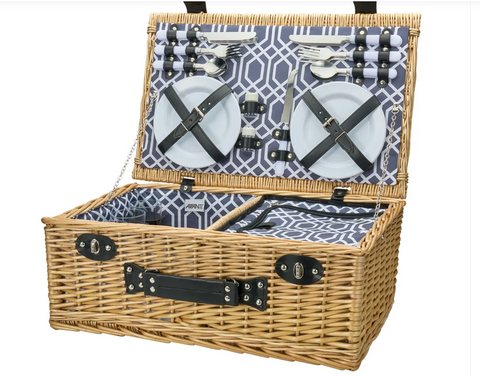 PICNIC BASKET - WICKER - 4 PERSON - AVANTI BLU POINT