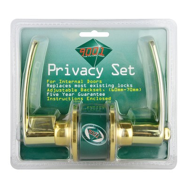 LEVER PRIVACY  SET - ISSAC - BRASS PLATED  -  ROMAK