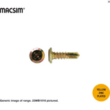 SELF DRILLING SCREWS -YELLOW ZINC - WAFER HEAD - 10g X  30MM - PKT 50