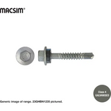 SELF DRILLING SCREWS - GALVANISED CLASS 4 - HEX HEAD WITH SEAL - HEX DRIVE - 10 X 16MM - PKT 100