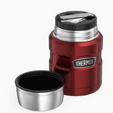 THERMOS - 470ml -  STAINLESS STEEL KING VACUUM FOOD JAR - RED - WITH SPOON