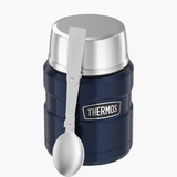 THERMOS - 470ml -  STAINLESS STEEL KING VACUUM FOOD JAR - MIDNIGHT BLUE - WITH SPOON