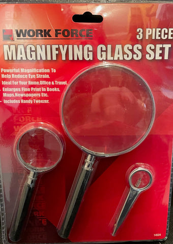 MAGNIFYING GLASS SET - 3 PIECE  - 100mm