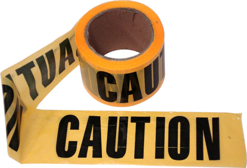 CAUTION  TAPE - YELLOW/BLACK  -  100m x 75mm