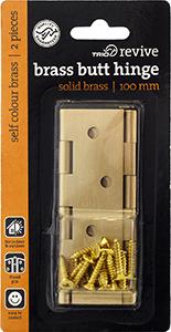 BUTT HINGE - 50mm - 50x29x1.25 -  SOLID BRASS - FIXED PIN - 2 PK - TRIO