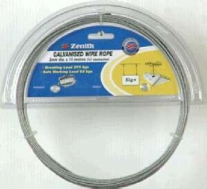 WIRE - GALVANISED ROPE - 7 x 7 - 2mm x 10 Metres