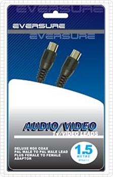 LEAD TV/VCR  RG6 BLACK -  1.5 Metres - EVERSURE