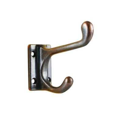 HAT & COAT HOOK - SQUARE BASE - 75mm - FLORENTINE BRONZE