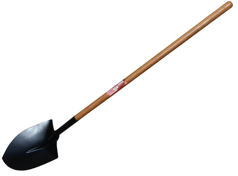 SHOVEL  - ROUND MOUTH SHOVEL - WOODEN HANDLE