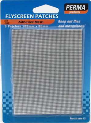 SCREEN INSECT ADHESIVE PATCH FIBREGLASS  - 100 x 80mm - 3 PACK