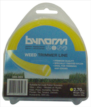 LINE TRIMMER - YELLOW -  2.7mm x 12m