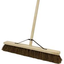 BROOM - 600mm  - LONG WOODEN  HANDLE