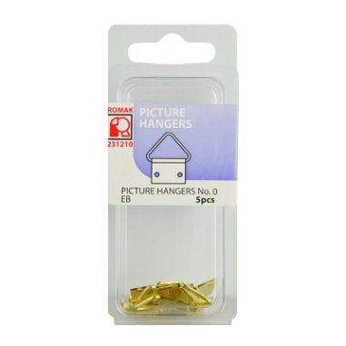 PICTURE HANGERS - TRIANGULAR - 2 PIN - SIZE No. 0 - 5 PIECE