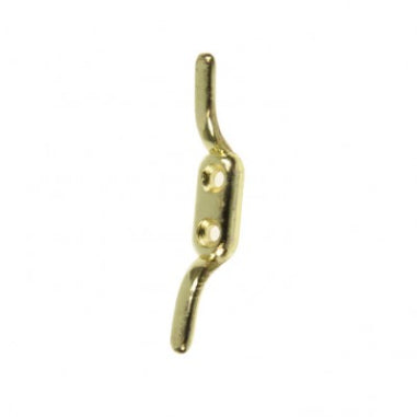 CLEAT HOOKS - 70mm - BRASS PLATED - 2 PACK