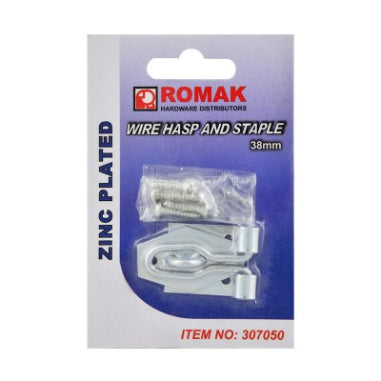 HASP & STAPLE - WIRE TYPE - ZINC PLATED - 38mm