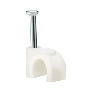 CABLE CLIPS - ROUND WHITE - 6mm - Pk 20