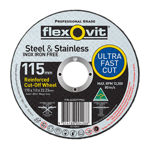 CUT OFF WHEEL - ULTRA THIN -   115 x 1 x 22mm - STEEL & STAINLESS