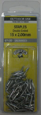 STAPLES - GALVANISED - 15 x 2.0mm - PACK  of 50