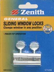 SECURITY SLIDING WINDOW LOCK - PACK 2 - SILVER - ZENITH