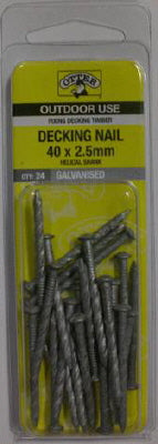 DECKING NAILS - GALVANISED - 40 x 2.5mm HANDY PACK